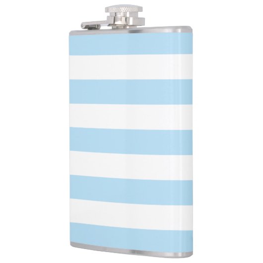 Blauwe strepen, witte strepen, gestreept patroon heupfles (Links)