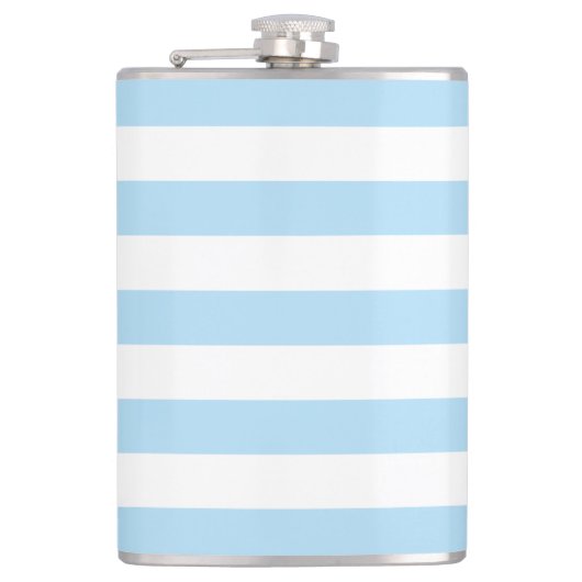 Blauwe strepen, witte strepen, gestreept patroon heupfles (Voorkant)