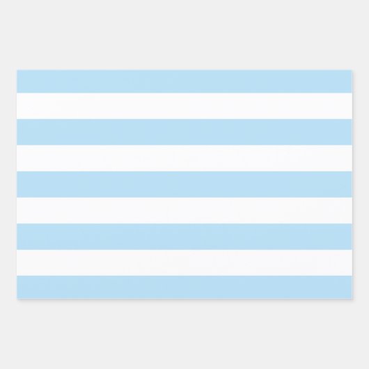 Blauwe strepen, witte strepen, gestreept patroon inpakpapier vel (Voorkant 3)