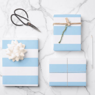 Blauwe strepen, witte strepen, gestreept patroon inpakpapier vel