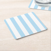 Blauwe strepen, witte strepen, gestreept patroon kartonnen onderzetters (Schuin)