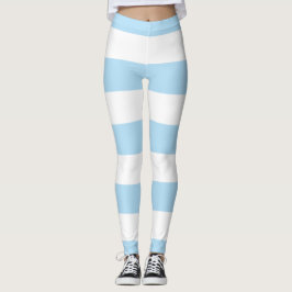 Blauwe strepen, witte strepen, gestreept patroon leggings