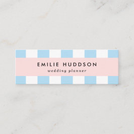 Blauwe strepen, witte strepen, gestreept patroon mini visitekaartje