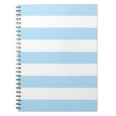 Blauwe strepen, witte strepen, gestreept patroon notitieboek (Voorkant)