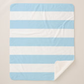 Blauwe strepen, witte strepen, gestreept patroon sherpa deken (Voorkant)