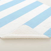 Blauwe strepen, witte strepen, gestreept patroon sherpa deken (3/4)
