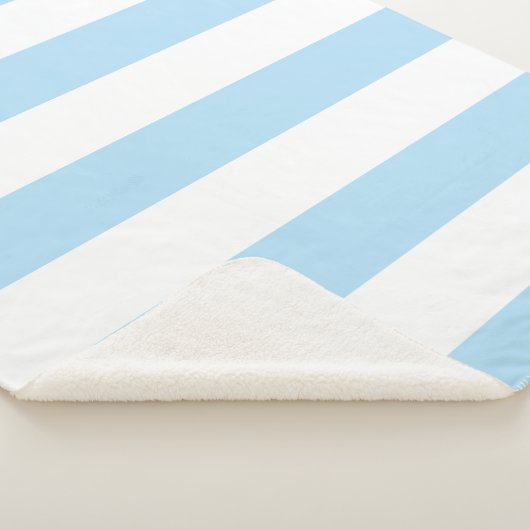 Blauwe strepen, witte strepen, gestreept patroon sherpa deken (3/4)