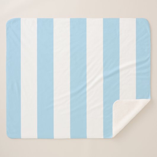Blauwe strepen, witte strepen, gestreept patroon sherpa deken (Voorkant (horizontaal))