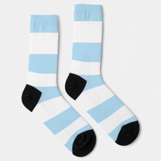 Blauwe strepen, witte strepen, gestreept patroon sokken (Rechts)
