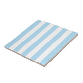 Blauwe strepen, witte strepen, gestreept patroon tegeltje (Zijkant)