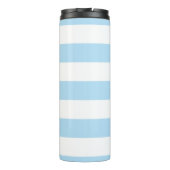 Blauwe strepen, witte strepen, gestreept patroon thermosbeker (Achterkant)
