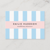 Blauwe strepen, witte strepen, gestreept patroon visitekaartje (Voorkant)