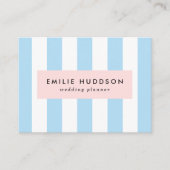 Blauwe strepen, witte strepen, gestreept patroon visitekaartje (Voorkant)