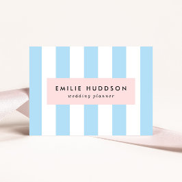 Blauwe strepen, witte strepen, gestreept patroon visitekaartje