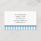 Blauwe strepen, witte strepen, gestreept patroon visitekaartje (Achterkant)