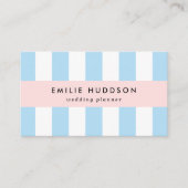 Blauwe strepen, witte strepen, gestreept patroon visitekaartje (Voorkant)