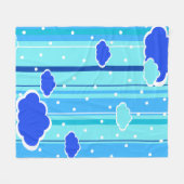 blauwe strepen wolken stippen fleece deken (Voorkant (Horizontaal))