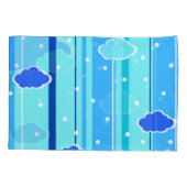 blauwe strepen wolken stippen kussensloop (Achterkant)