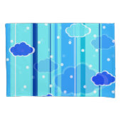 blauwe strepen wolken stippen kussensloop (Voorkant)