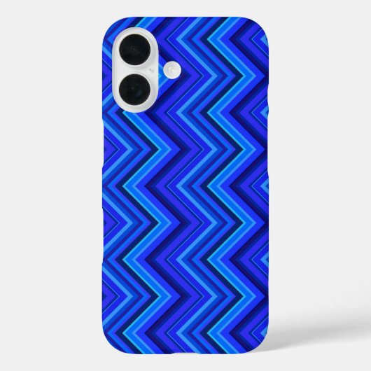 Blauwe strepen zigzag patroon Case-Mate iPhone case (Achterkant)