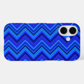 Blauwe strepen zigzag patroon Case-Mate iPhone case (Achterkant (horizontaal))