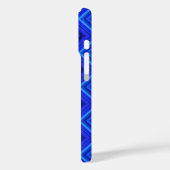Blauwe strepen zigzag patroon Case-Mate iPhone case (Achterkant / Links)