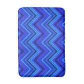 Blauwe strepen zigzagpatroon badmat (Voorkant Verticaal)