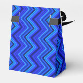 Blauwe strepen zigzagpatroon bedankdoosjes (Achterkant)