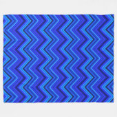 Blauwe strepen zigzagpatroon fleece deken (Voorkant (Horizontaal))