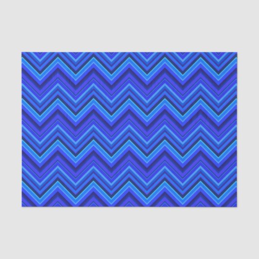 Blauwe strepen zigzagpatroon tissuepapier (Voorkant)