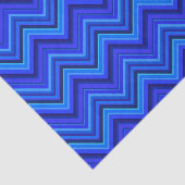 Blauwe strepen zigzagpatroon tissuepapier (Detail)