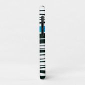 Blauwe strepen, zwart, wit en middellandse zee Case-Mate iPhone case (Achterkant/links)