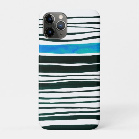 Blauwe strepen, zwart, wit en middellandse zee Case-Mate iPhone case (Achterkant)