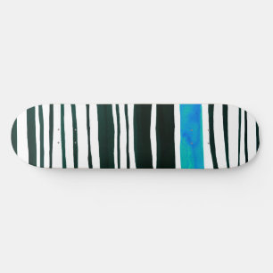 Blauwe strepen, zwart, wit en middellandse zee persoonlijk skateboard