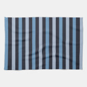 Blauwe strepen, Zwarte strepen, Gestreept patroon Theedoek (Horizontaal)