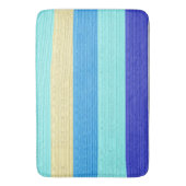 Blauwe strepenselen badmat (Voorkant Verticaal)