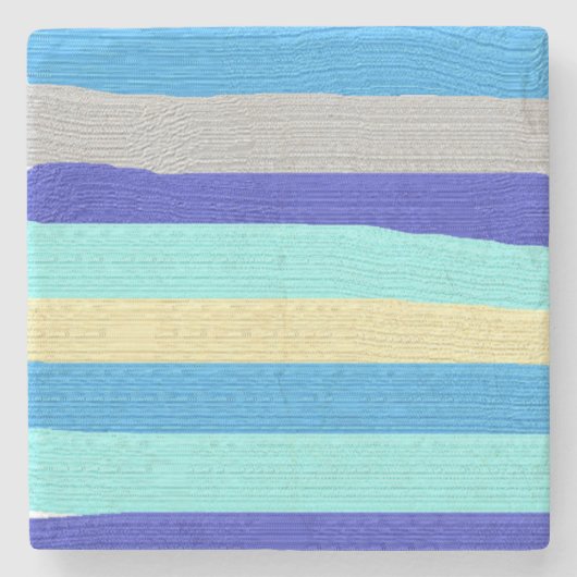 Blauwe strepenselen stenen onderzetter (Voorkant)