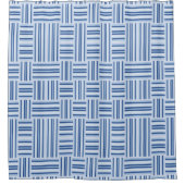 Blauwe strepes douchegordijn (Voorkant)