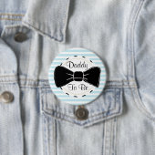 Blauwe strepes pappa om Stropdas Baby shower te wo Ronde Button 7,6 Cm (In situ)