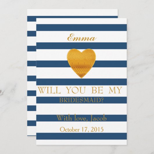 Blauwe strepes zijn mijn uitnodiging voor de Bride (Voorkant / Achterkant)