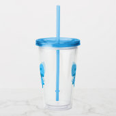 Blauwe strik acryl drinkbeker (Rechts)
