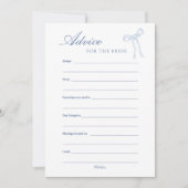 Blauwe strik advies voor de bruid blauwe advieskaa kaart (Voorkant)