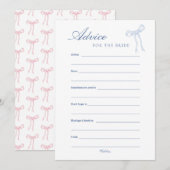 Blauwe strik advies voor de bruid blauwe advieskaa kaart (Voorkant / Achterkant)