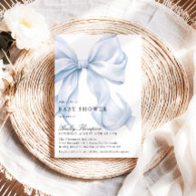 Blauwe Strik Baby Shower Coquette Strik