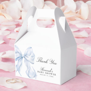 Blauwe Strik Baby Shower Coquette Strik Thema Bedankdoosjes