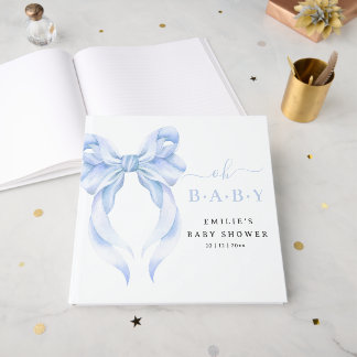 Blauwe Strik Baby Shower Jongen Blauwe Coquette Mi Gastenboek