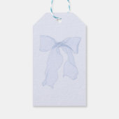 Blauwe Strik Bedankje Favor Cadeaulabel (Achterkant)