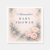 Blauwe Strik Blauwe Baby Shower Servet (Voorkant)
