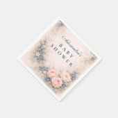 Blauwe Strik Blauwe Baby Shower Servet (Hoek)