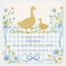 Blauwe Strik Bloemige Dwaze Gans Jongens Baby Show